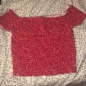 White and red crop top from garage